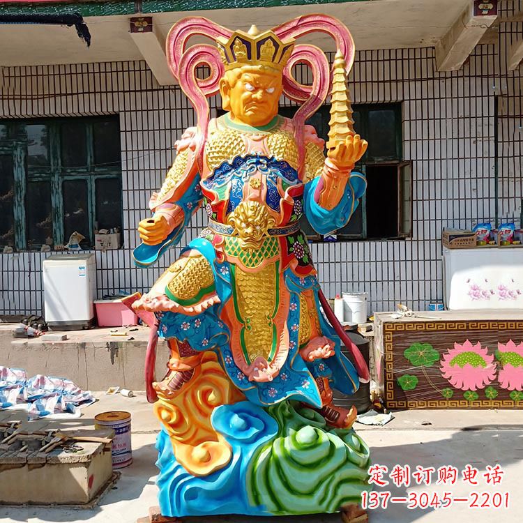 广西玻璃钢托塔天王雕塑