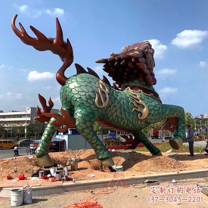 广西麒麟雕塑——美丽传说的象征