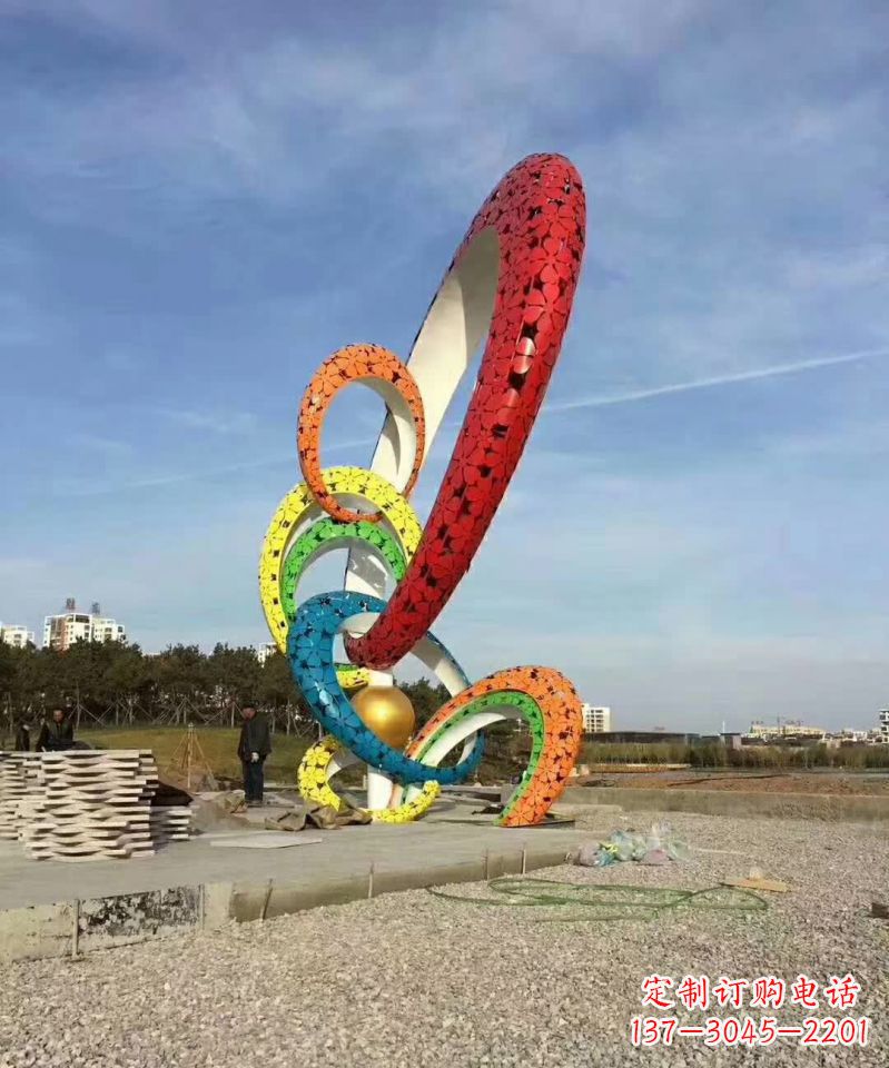 广西彩色不锈钢圆环雕塑极致美学之精品