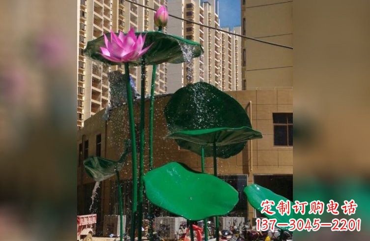 广西彩色不锈钢荷花雕塑美丽而富有寓意