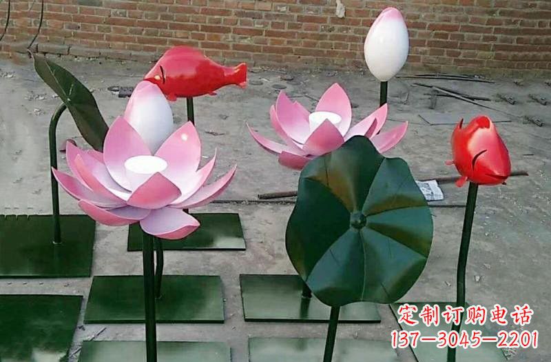 广西彩色不锈钢鲤鱼雕塑传承古典文化的艺术之作