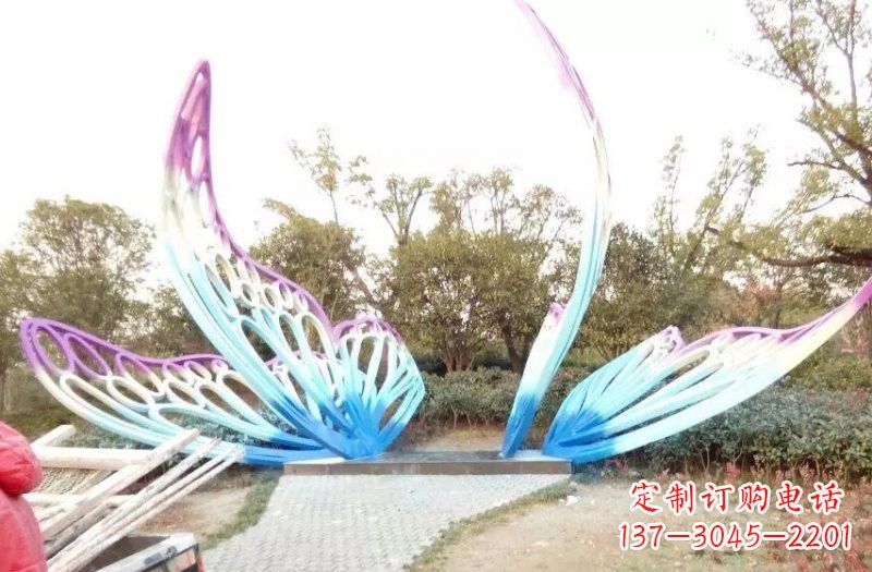 广西彩色不锈钢蝴蝶雕塑