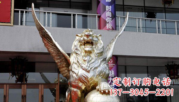 广西铜雕狮子西洋狮子的精美雕塑