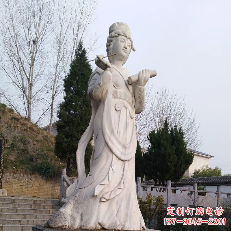 广西蔡文姬石雕塑像-景区园林古代著名人物才女文学家雕塑