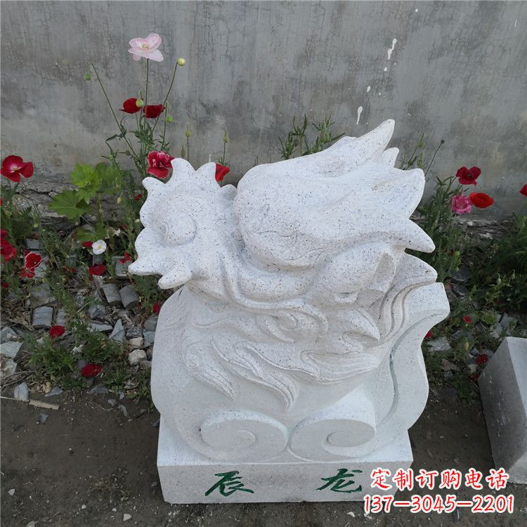 广西辰龙—汉白玉动物雕塑摆件