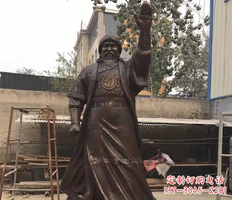 广西传承民族英雄——成吉思汗铜雕