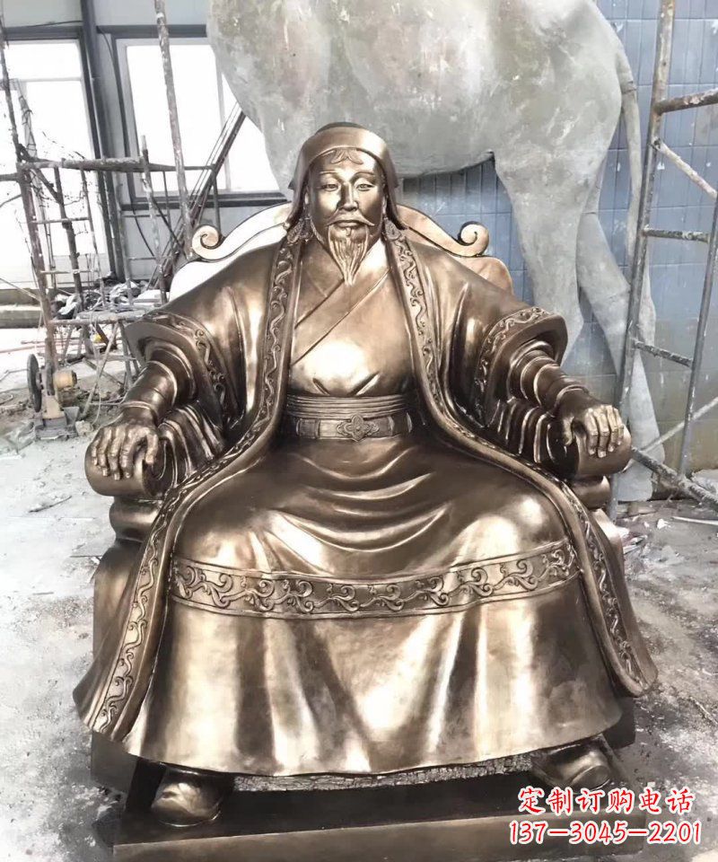 广西成吉思汗铜雕——象征着蒙古强大力量