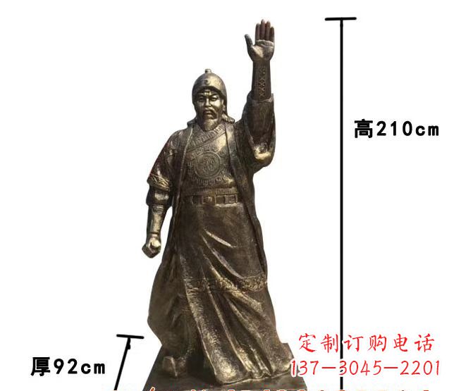 广西成吉思汗象征蒙古民族英雄气概的铜雕