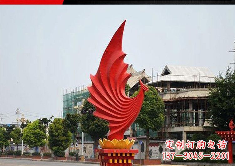 广西城市的至高象征——不锈钢凤凰雕塑