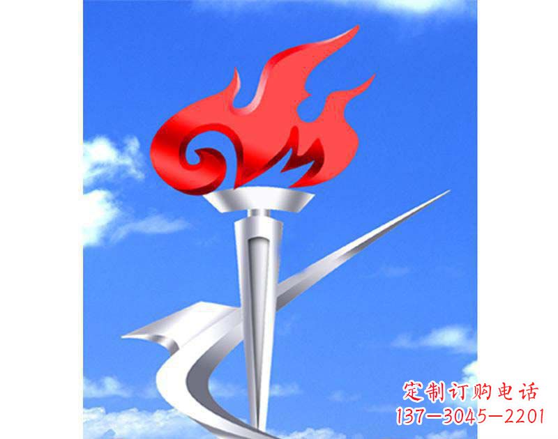 广西城市文化的象征——不锈钢火炬雕塑