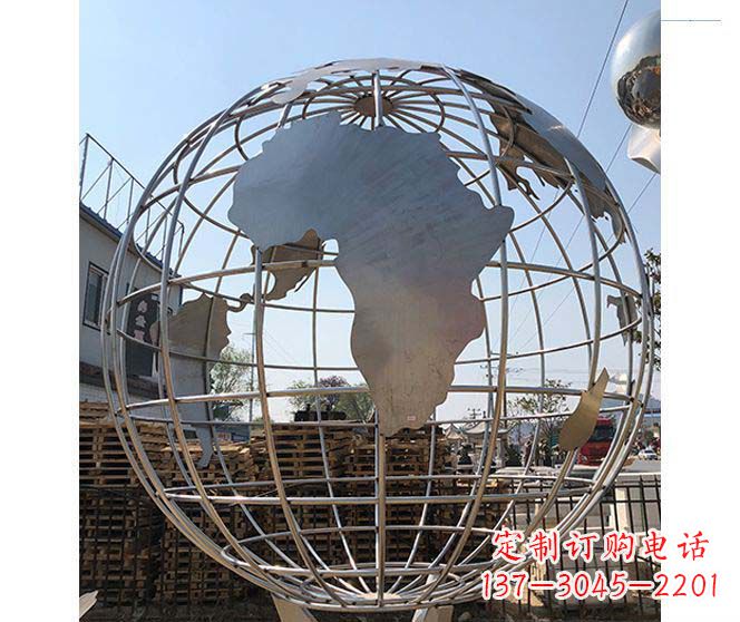 广西以城市为灵感的不锈钢地球仪雕塑