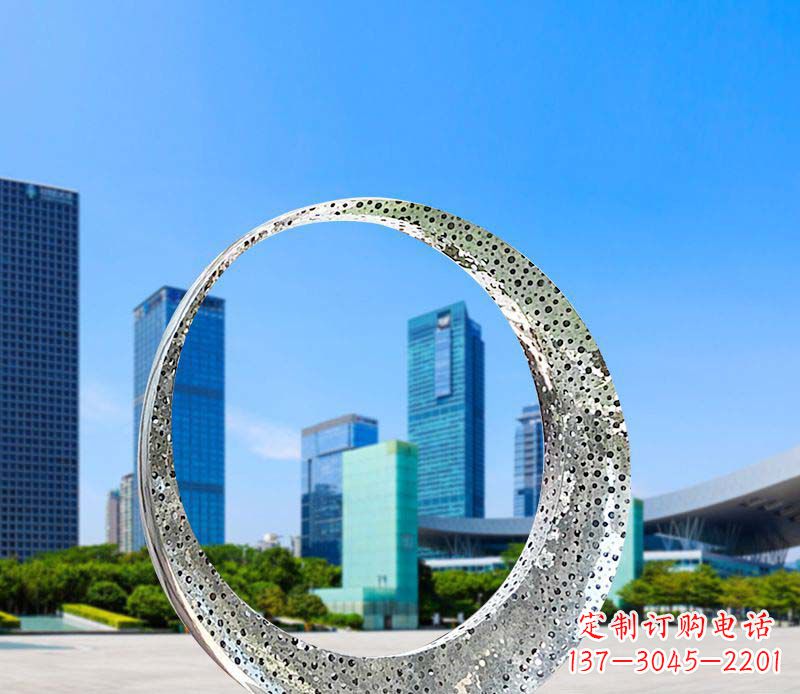 广西美丽圆环——不锈钢灯饰雕塑