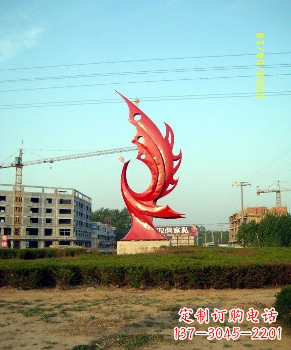 广西不锈钢凤凰雕塑传承传统文化的艺术精品