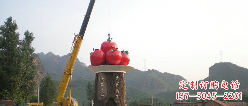 广西不锈钢苹果雕塑缔造城市风采