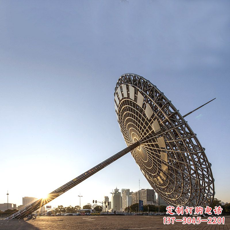 广西引领城市风采的大型不锈钢创意日晷雕塑