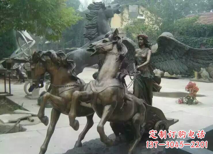 广西马雕塑城市广场的一道美丽风景线