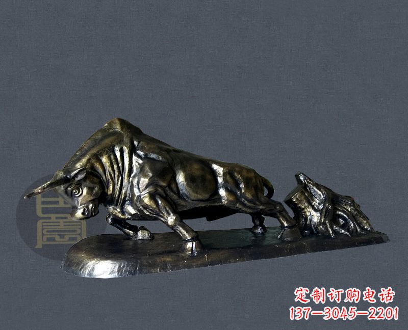广西缔造城市景观,铜雕拓荒牛添彩