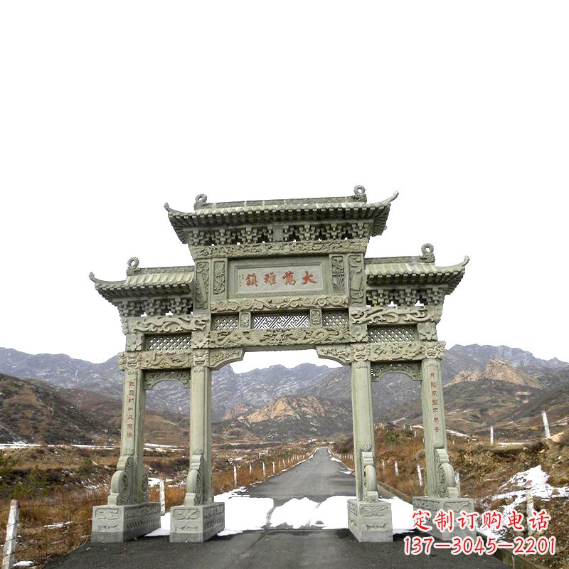 广西三门石牌坊雕塑——古韵依旧