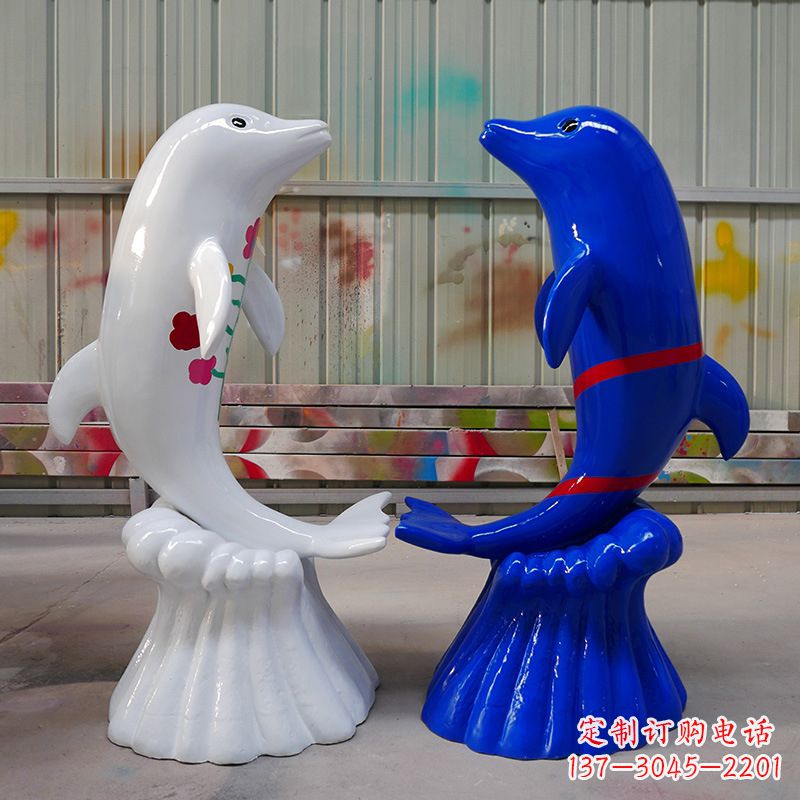 广西海豚雕塑美丽的景观装置