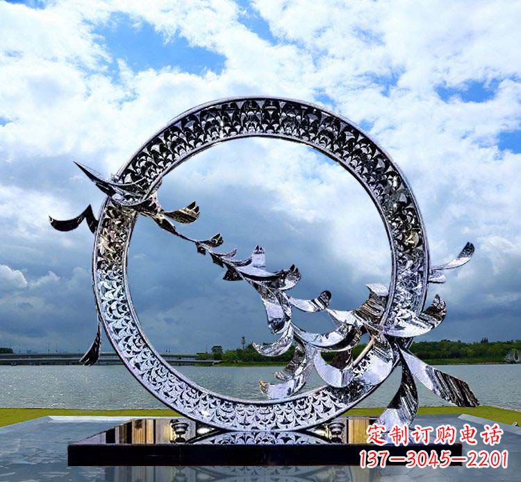 广西大雁雕塑不锈钢精美雕刻