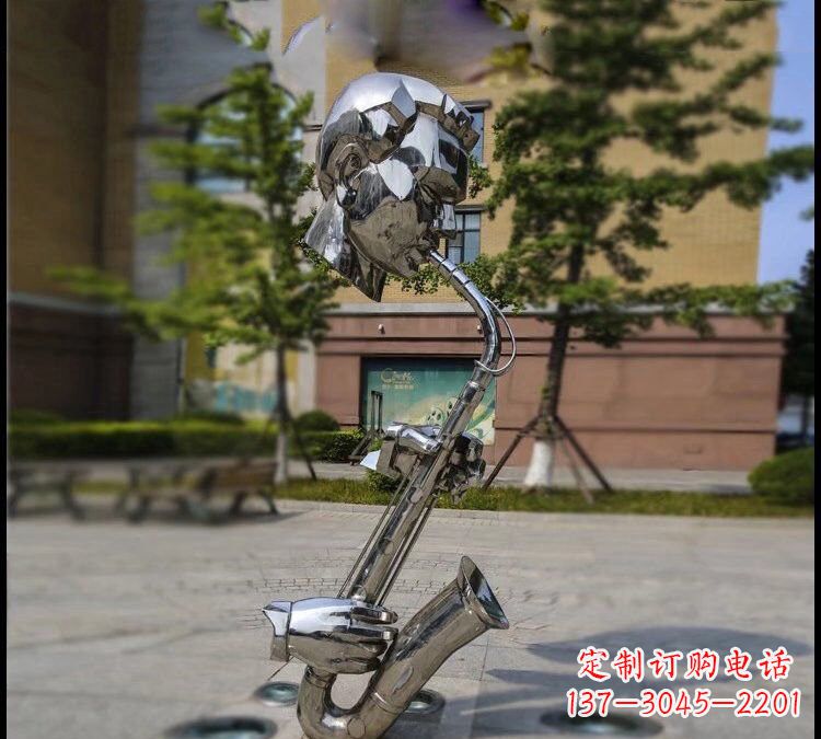 广西抽象不锈钢抽象吹萨克斯人物