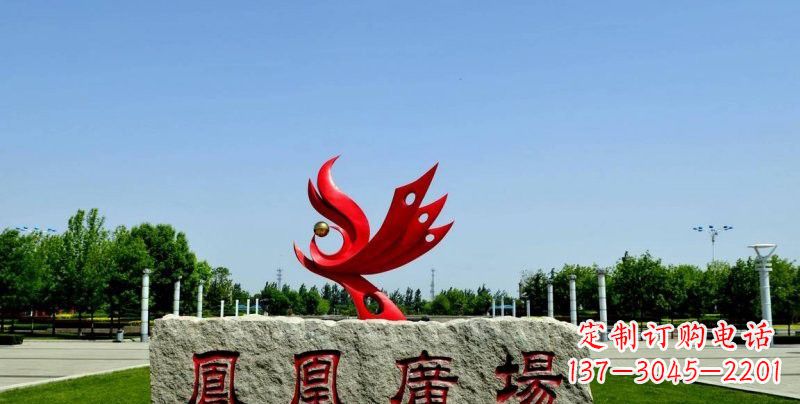 广西不锈钢凤凰雕塑奔放优雅的艺术之作