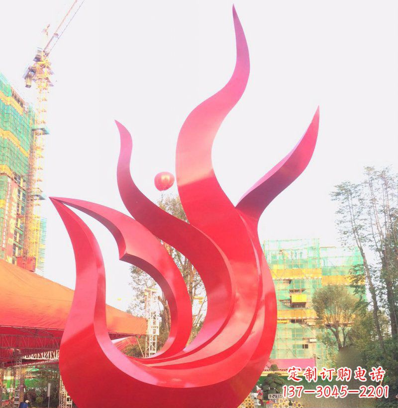 广西抽象凤凰广场不锈钢雕塑