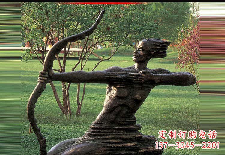 广西抽象后羿射日铜雕