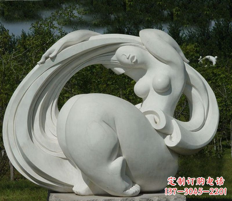 广西抽象美女石雕