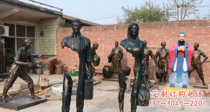 广西抽象男人女人铜雕