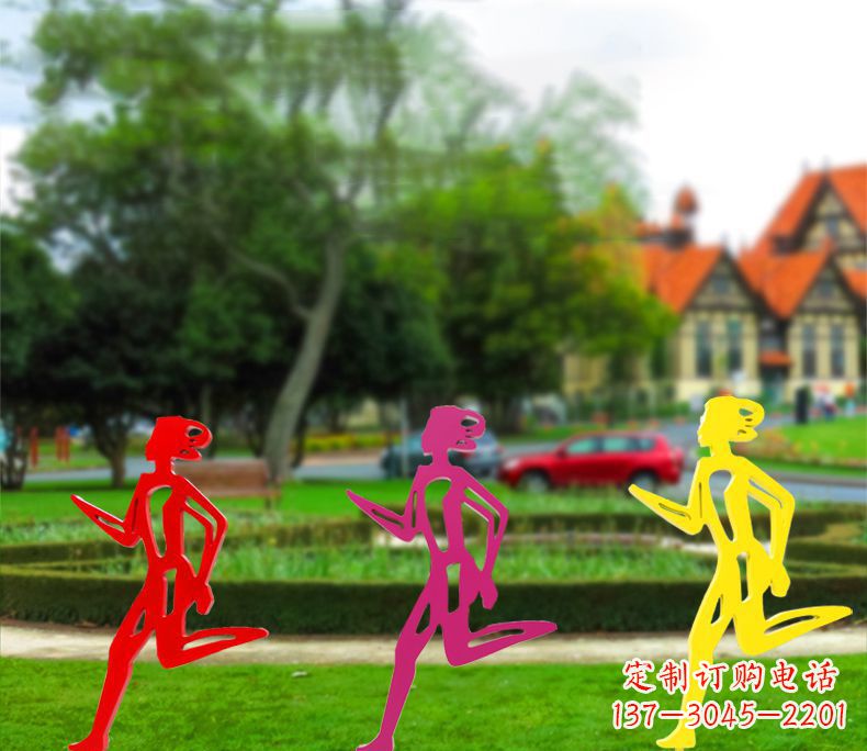 广西抽象跑步女人雕塑