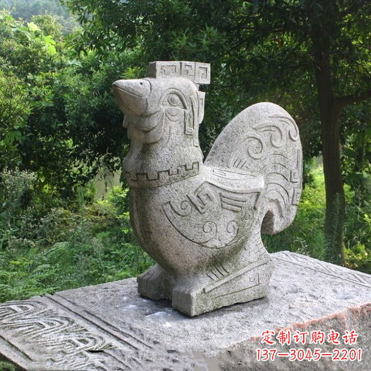 广西抽象生肖酉鸡动物石雕塑