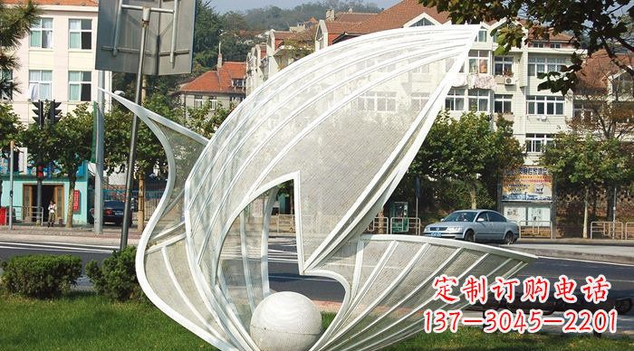 广西抽象天鹅不锈钢动物雕塑