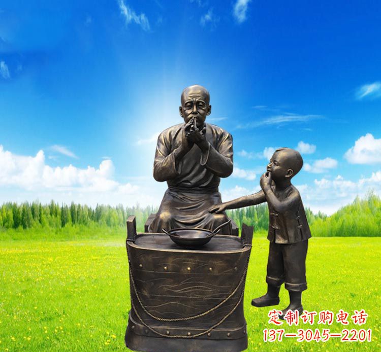 广西糖果小品铜雕吹糖人
