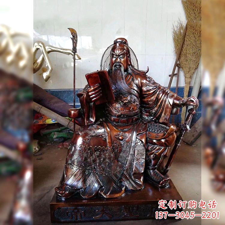 广西纯铜关公关圣大帝神像