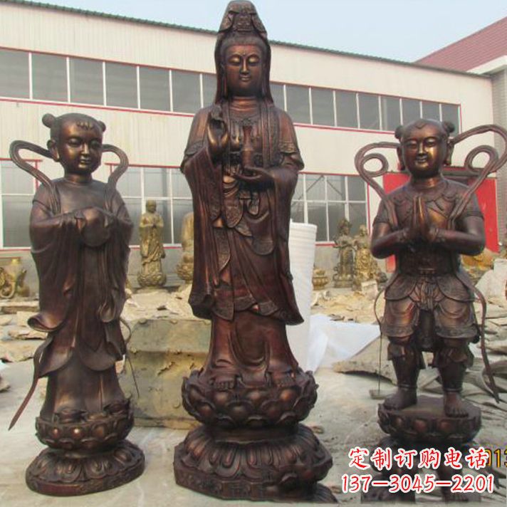 广西纯铜观音菩萨雕塑