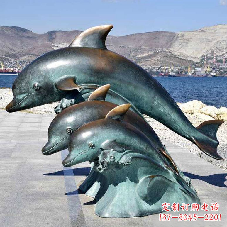 广西海豚的优雅——纯铜海豚雕塑