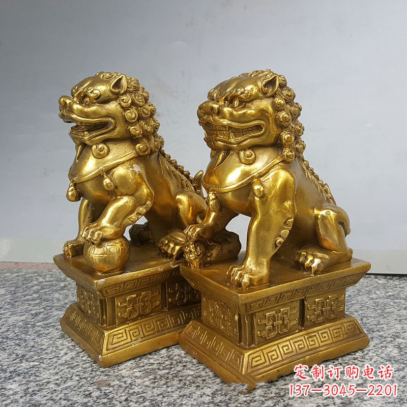广西纯铜天安门狮子