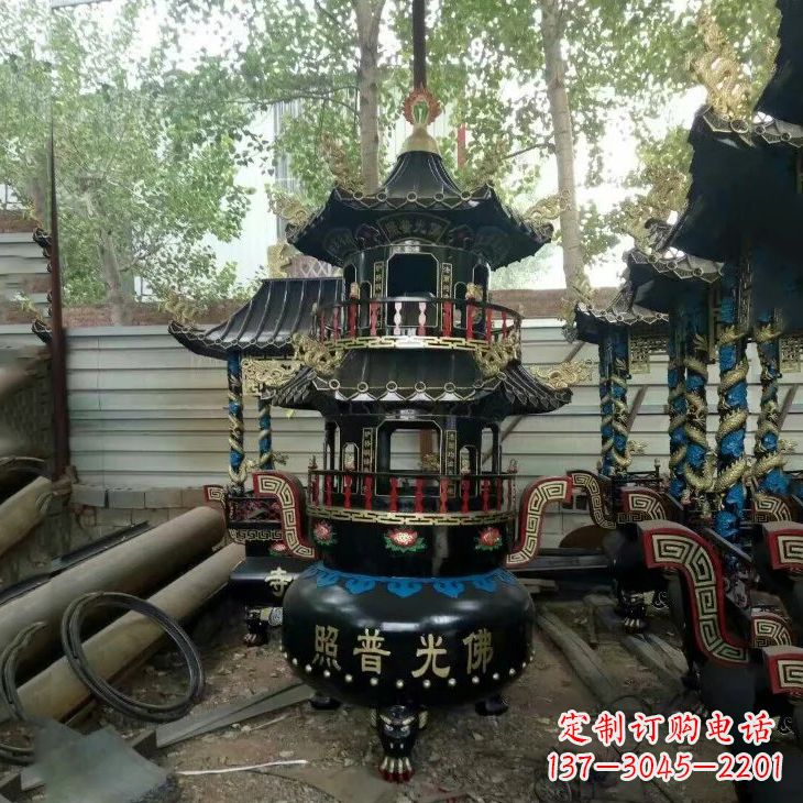 广西纯铜香炉雕塑艺术精品