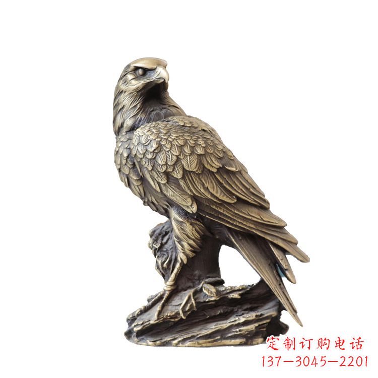 广西纯铜招财老鹰雕塑