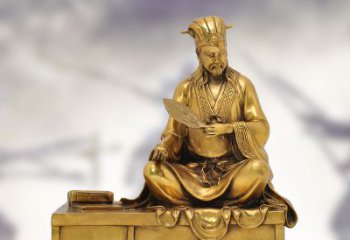 广西纯铜诸葛亮雕塑象征中国智慧