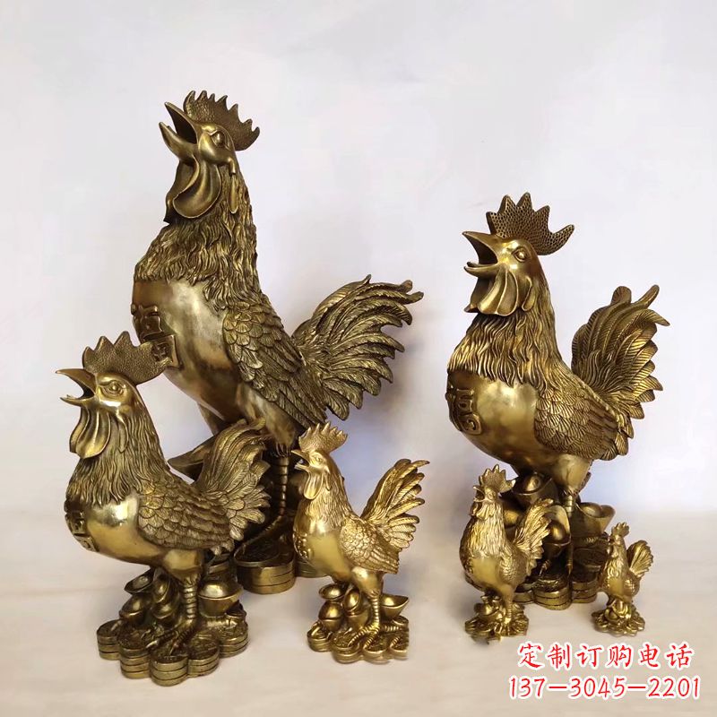 广西纯铜抓钱鸡雕塑