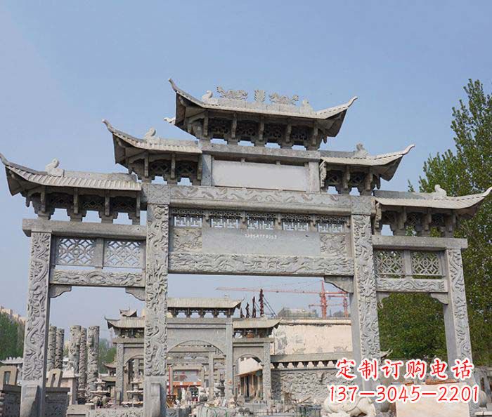 广西大理石牌坊雕塑传承中国古典文化