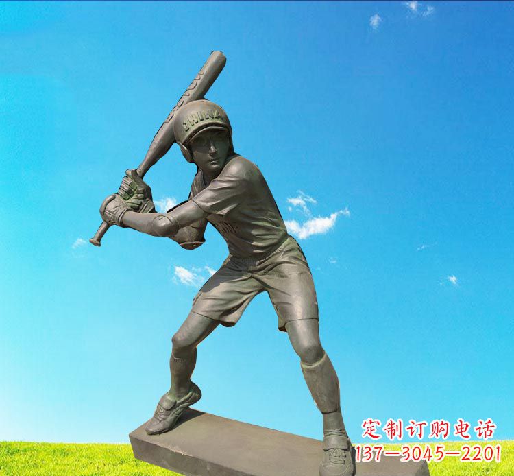 广西棒球雕塑传承美国传统文化
