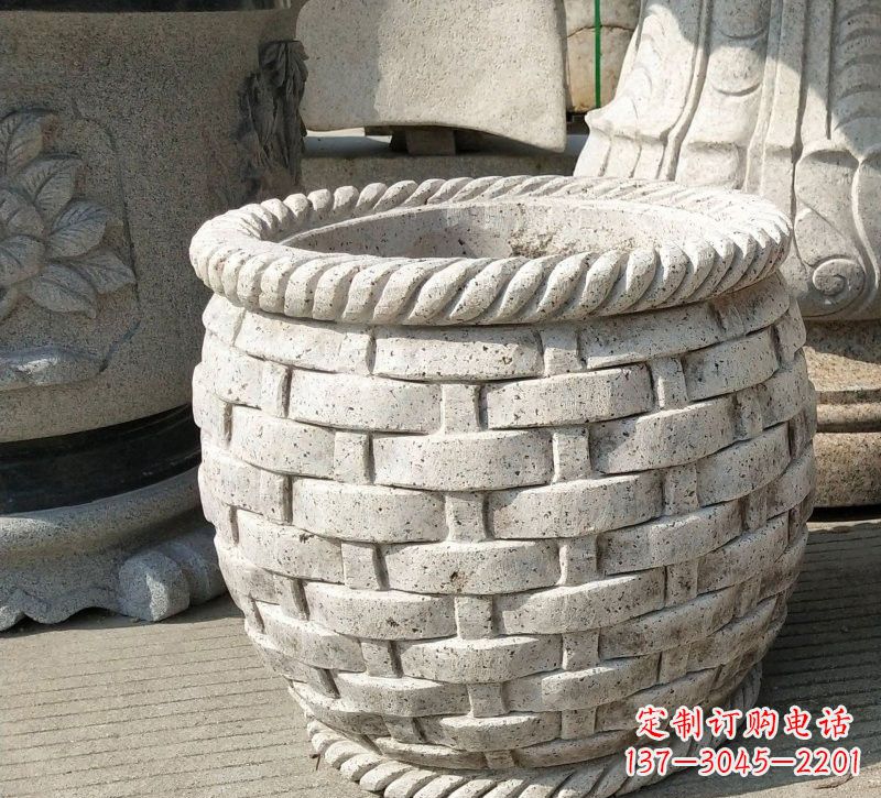 广西大理石雕塑水缸