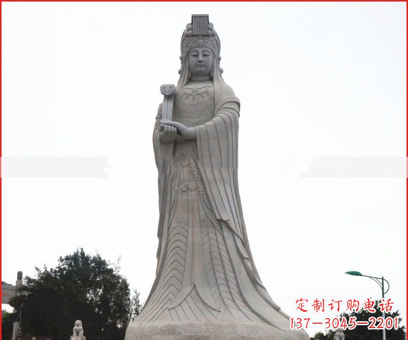 广西大理石大型妈祖神像雕塑