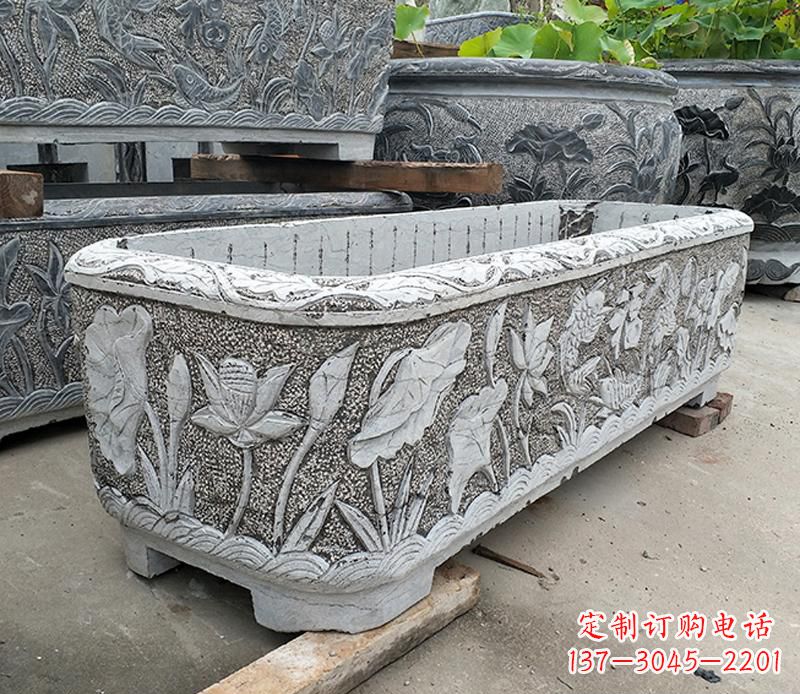 广西大理石菊花水缸雕塑