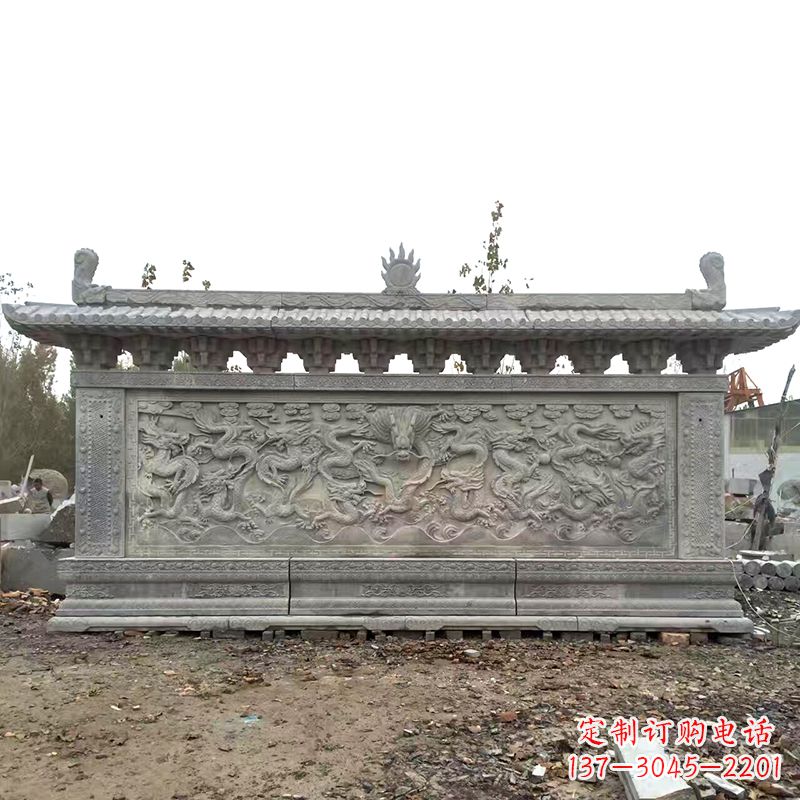 广西大理石影壁雕塑美丽的艺术精品