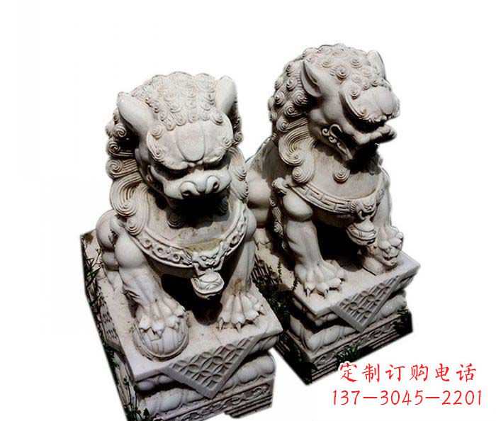 广西大理石仿古石狮子雕塑