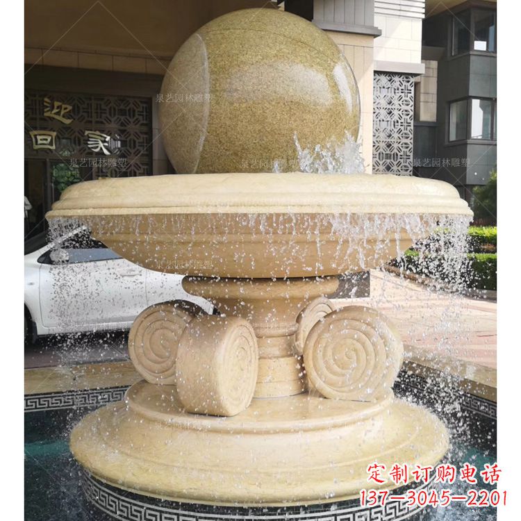 广西大理石风水球雕塑传承古老文化的象征